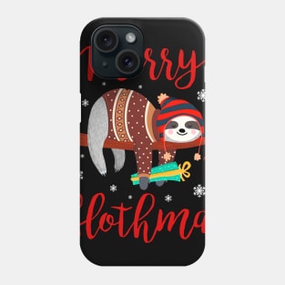 Merry Slothmas Sloth In Santa Hat Christmas Gift Phone Case