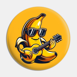 Banana Playing Guitar Pin