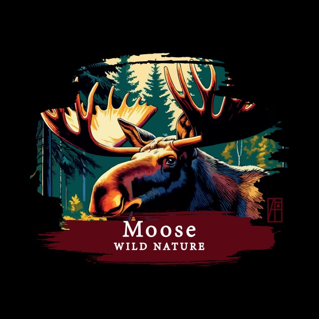 Moose- WILD NATURE - MOSE -7 by ArtProjectShop
