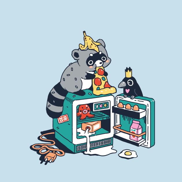 Raccoon and leftovers by Freeminds