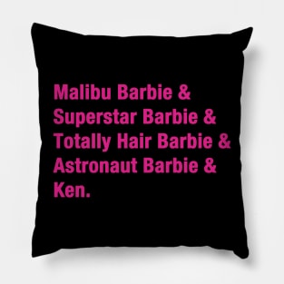 Barbie and Ken Pink Pillow