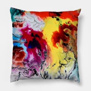 Multicolored Abstract Painting Pillow