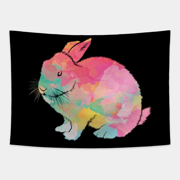 Rabbit Watercolor Pet Owner Hare Zoo Bunny Animal Lover Gift Tapestry by twizzler3b