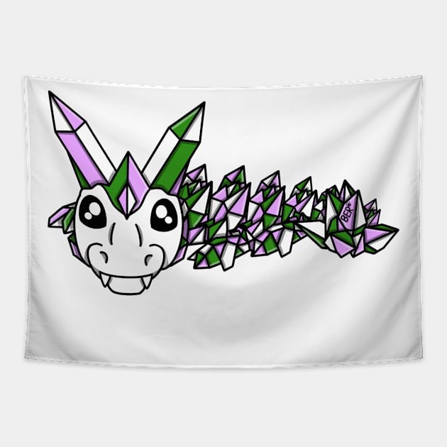 Genderqueer Pride Fidget Crystal Dragon Tapestry by SentABearToSpace 