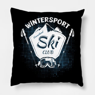 Ski Club Skiing Winter Sports Downhill Pillow