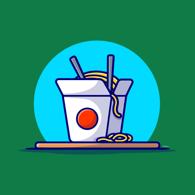 Ramen Noodle With Chopstick Cartoon Vector Icon Illustration by Catalyst Labs