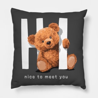 The bear design "Hi" Pillow