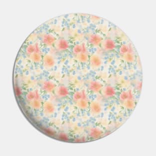 Vintage Watercolor Wild Flower Abstraction Pin