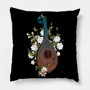 Wonderful elegant lute with flowers and celtic knot Pillow