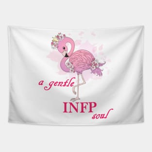 a beautiful pink flamingo- a gentle INFP soul Tapestry