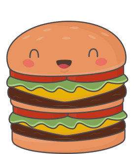 Kawaii Big Burger Pun T-Shirt Magnet