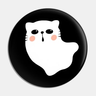 Cute Cat Ghost  Halloween Cat Boo Pin