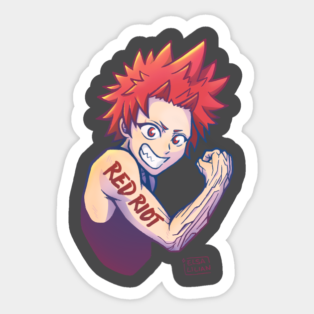 Red Riot Kirishima Kirishima Eijirou Sticker Teepublic