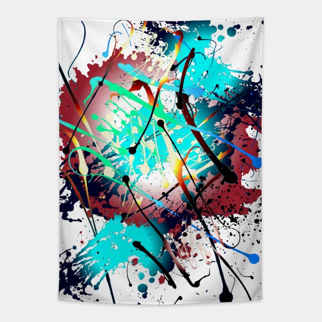 Chaos Theory Color Splash Tapestry by Nisuris Art