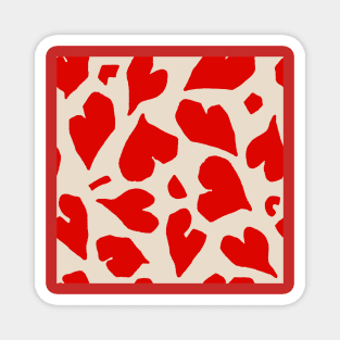 Red Matisse Hearts Magnet