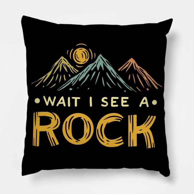 Geology Geologist Rockhound Rockhounding Retro Pillow by KAWAIITEE