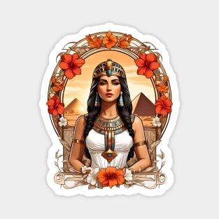 Cleopatra Queen of Egypt retro vintage floral design Magnet