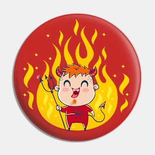 Devil in fire Pin