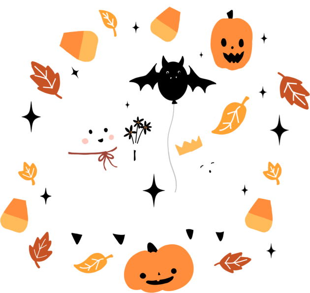 Autumn Ghosties Kids T-Shirt by Little Spooky Studio