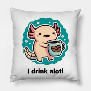 Cute Axolotl Coffee Lover Pillow