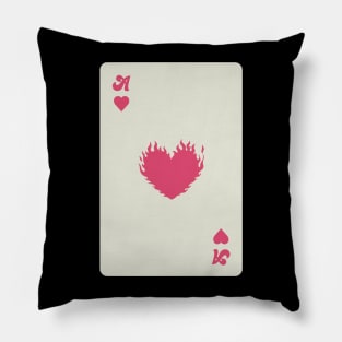 Heart on fire - Ace of hearts card Pillow