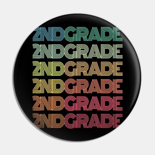 Second Grade Vibes Teacher Peace Groovy Team Teach Pin