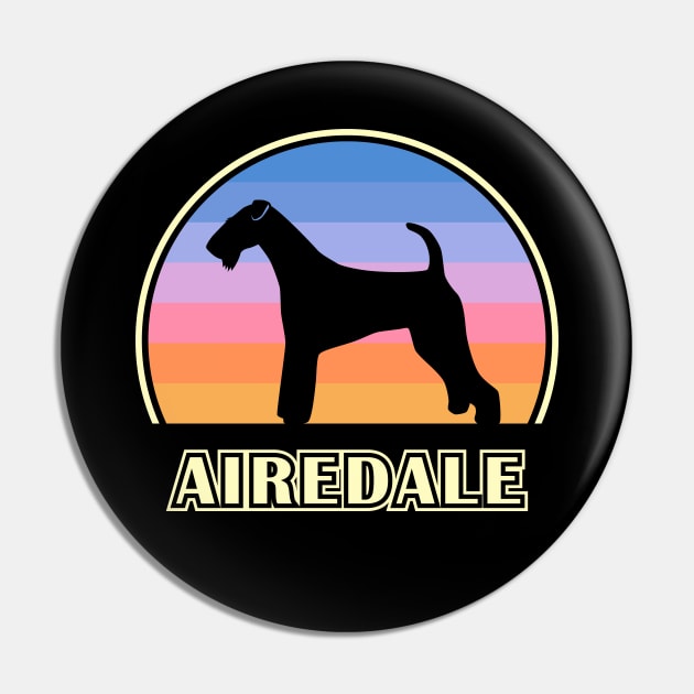 Airedale Terrier Vintage Sunset Dog Pin by millersye