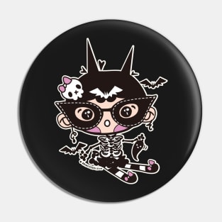 cute halloween whimsical cute girl illustration Pin