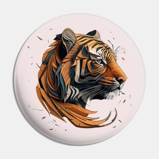 Paper Cut Tiger Pin