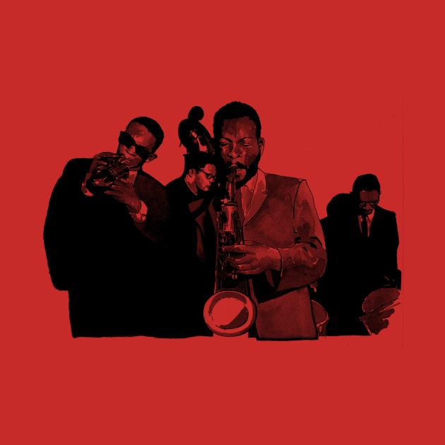 Ornette Coleman, Don Cherry, Charlie Haden, Ed Blackwell by todd_stahl_art