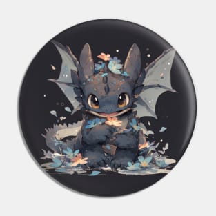 Black dragon love flowers! Pin