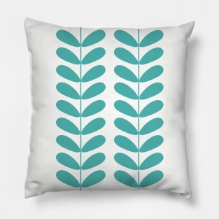 Turquoise Flower Petals Mid Century Modern Pillow