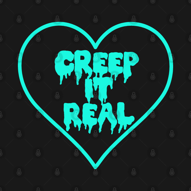 Creep It Real Teal Dripping Heart by PeakedNThe90s