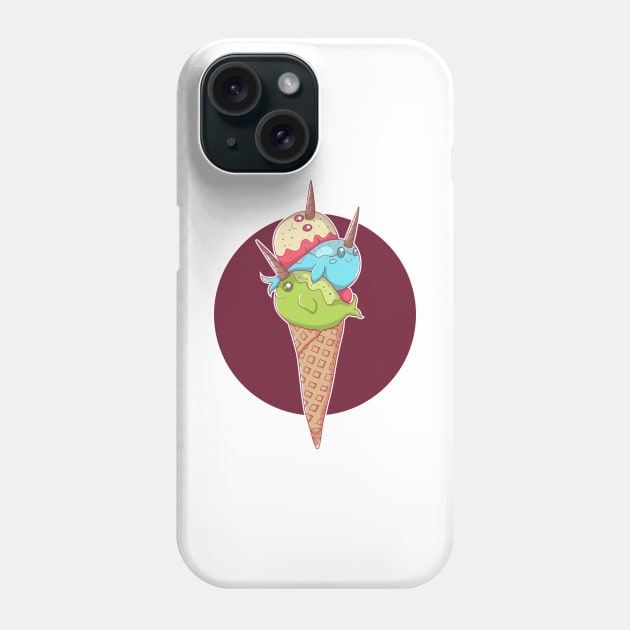 Narwhal icecream Phone Case by Harsimran_sain