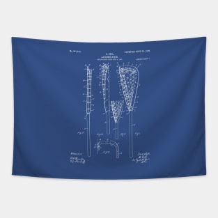 Lacrosse Stick Patent - Lacrosse Player Art - Blueprint Tapestry