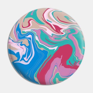 Shades of Pastel Dreamy Green Blue and Pink Aesthetic Marble Pattern Pin