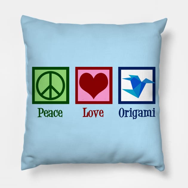 Peace Love Origami Pillow by epiclovedesigns