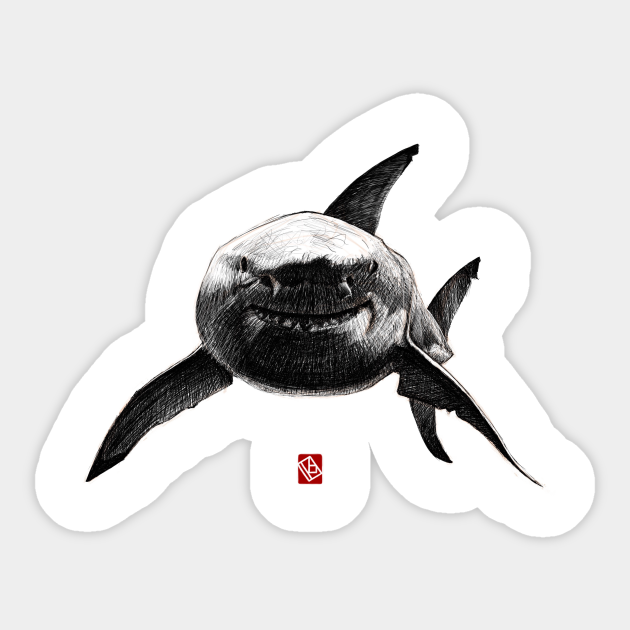 Sketchy Shark - Shark - Sticker