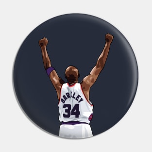 Charles Barkley Vector Back White Pin