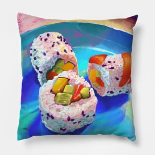 Sushi time and feeling fine Pillow