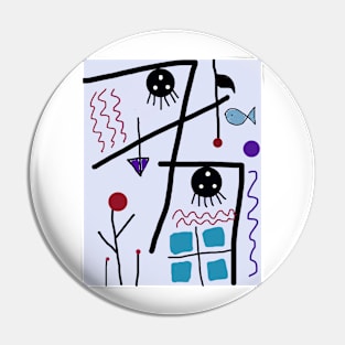 Kids Floating Stick Figure Pin