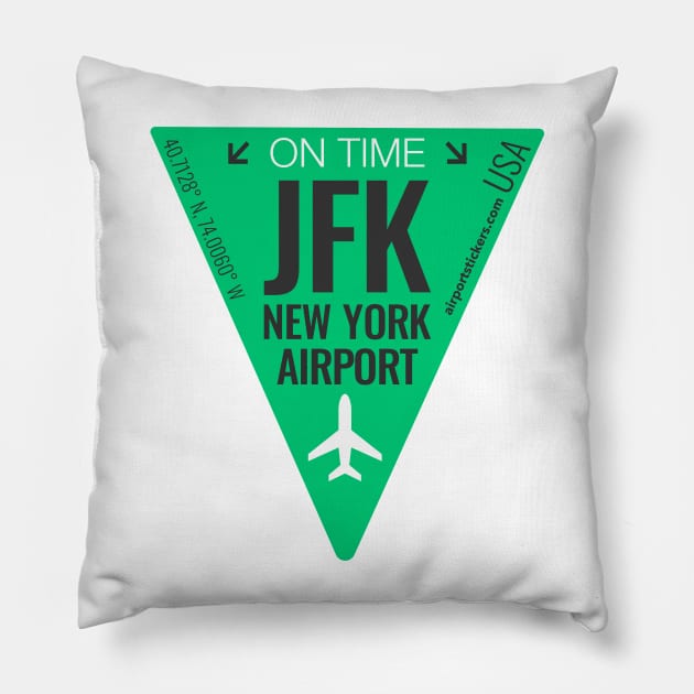 Airport code JFK triangle Pillow by Woohoo