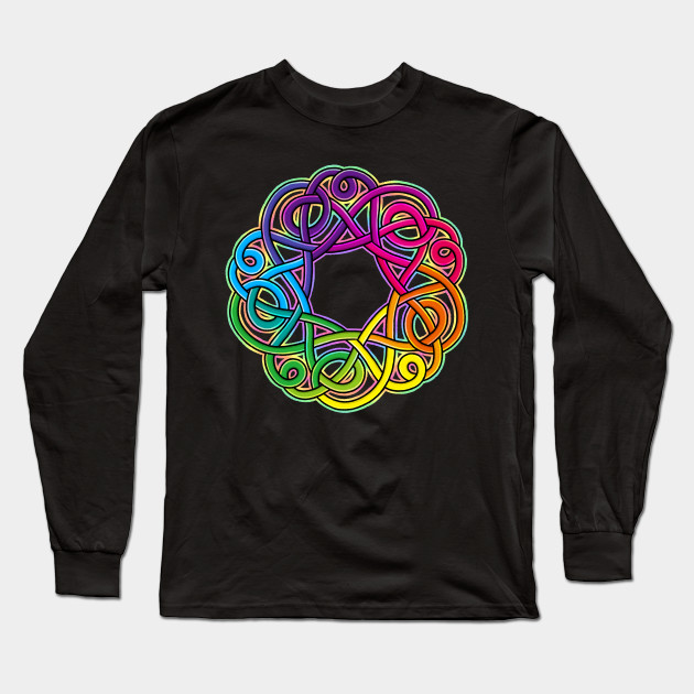Peace and Love Knotwork Childrens Long Sleeve T-Shirt Boys Cotton Tee Tops
