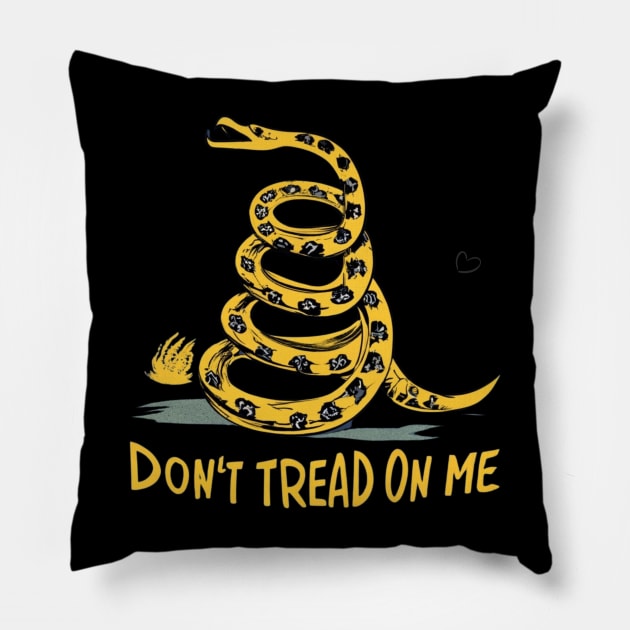 Don't trade on me , Gadsden flag snake freedom design Pillow by Nasromaystro