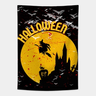 Halloween haunted castle Tapestry