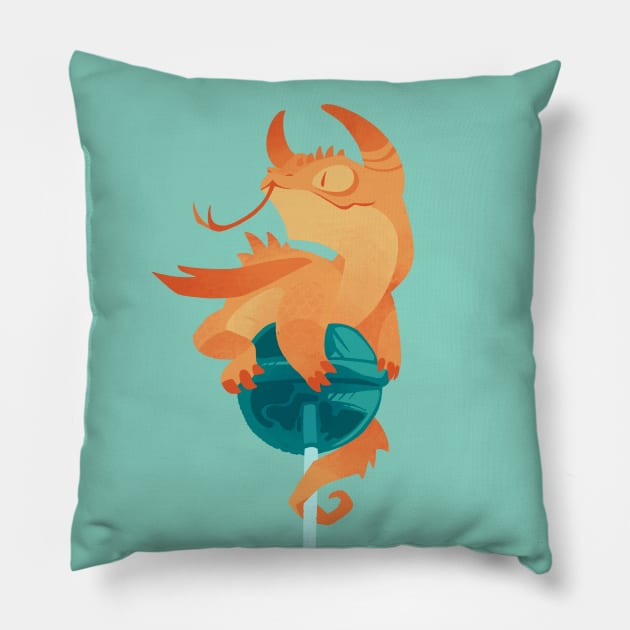 Dragonpop spiky citric blueberry Pillow by Colordrilos