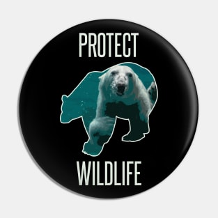 Protect wildlife - polar bear design Pin