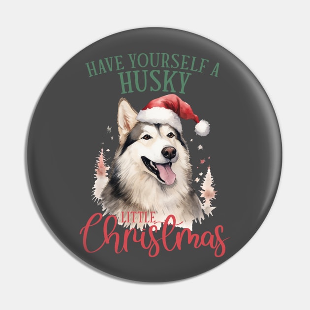 Have Yourself a Husky Little Christmas Pin by MuseMints