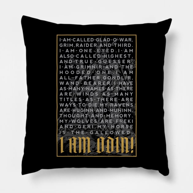 I am Odin - II Pillow by demonigote