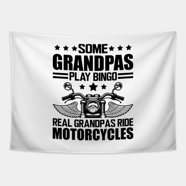 Motorcycle - Some grandpas play bingo real grandpas ride motorcycles Tapestry by KC Happy Shop